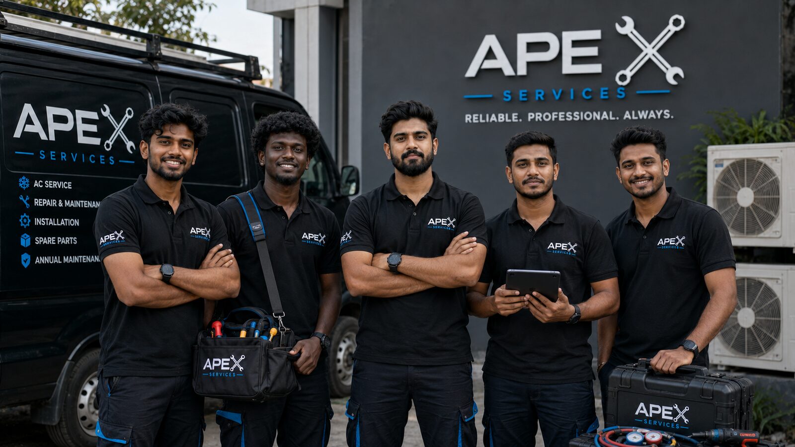 The Fix It Vellore technician team standing in front of their service van