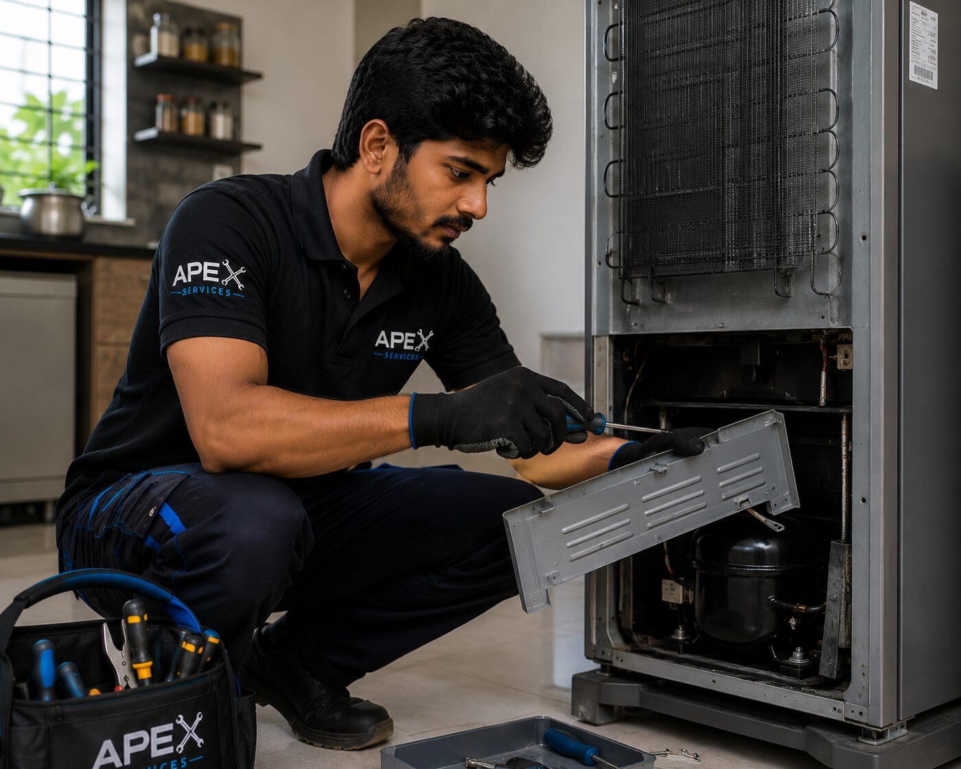 Fix It Vellore technician repairing a refrigerator compressor