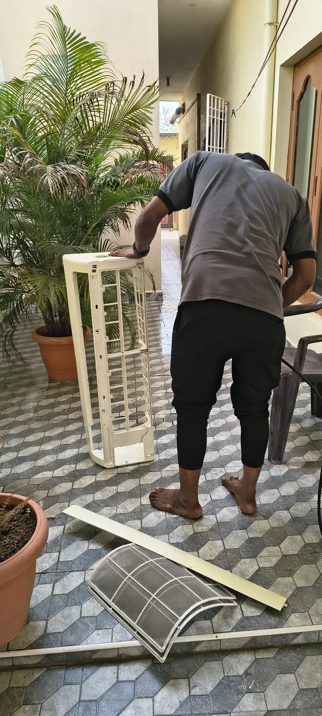 AC cover and filter servicing