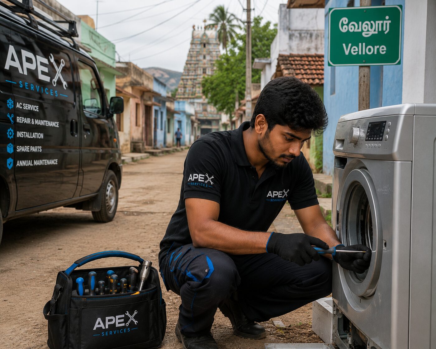 Fix It Vellore technician repairing a washing machine on-site in Vellore