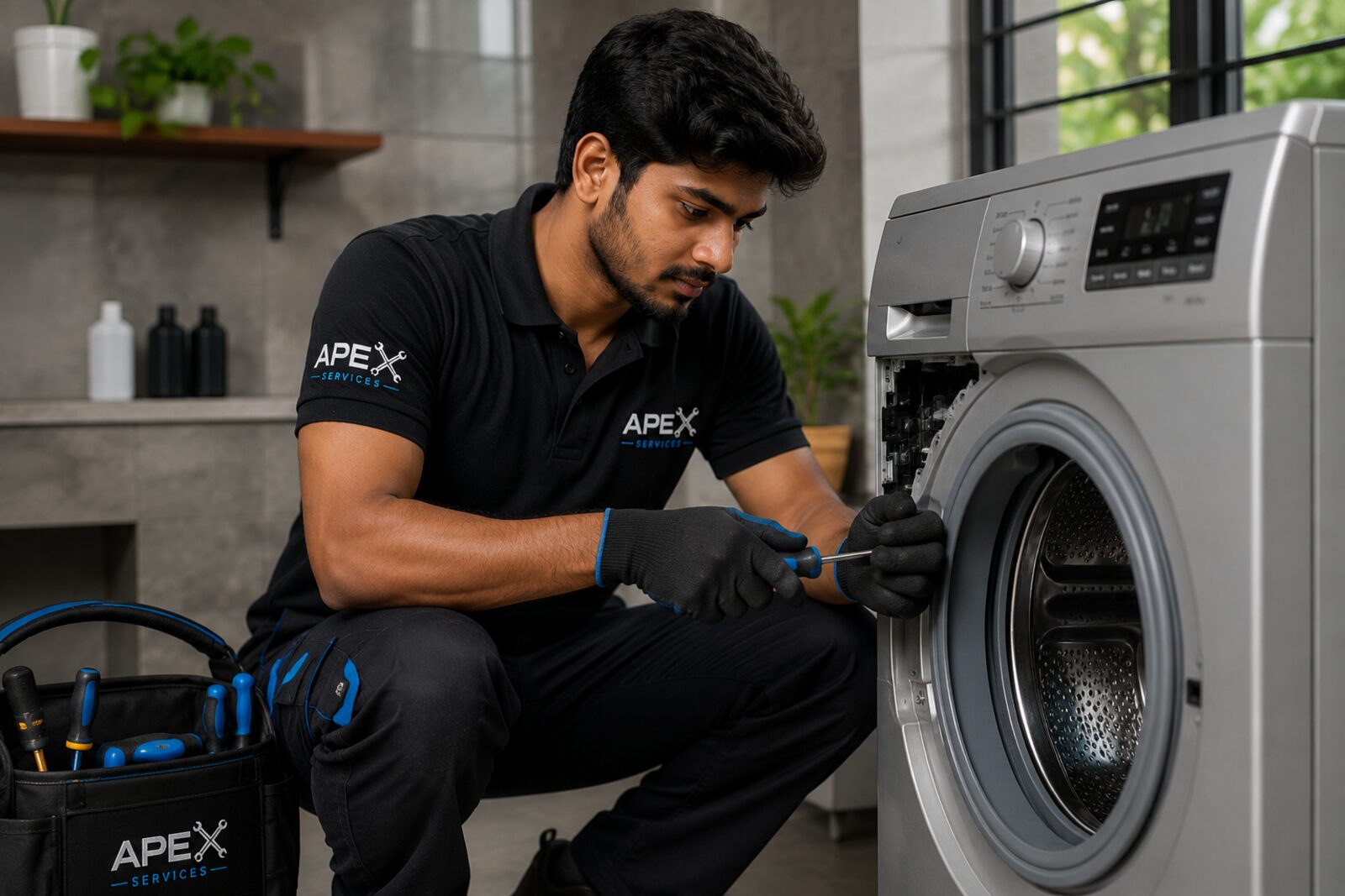 Fix It Vellore technician repairing a front-load washing machine